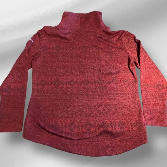 Columbia Pullover Sweater Top Cowl Neck Women's Large Dark Red A-62 - Picture 3 of 15